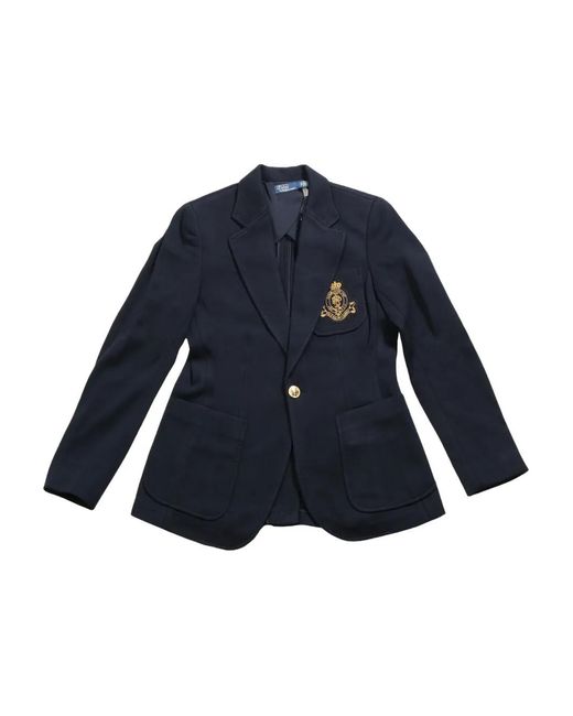 Polo Ralph Lauren Blue Crest-Embellished Blazer