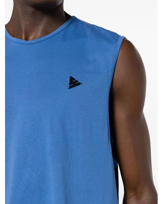 Amir Slama Blue Logo-Plaque Cotton Tank Top for men
