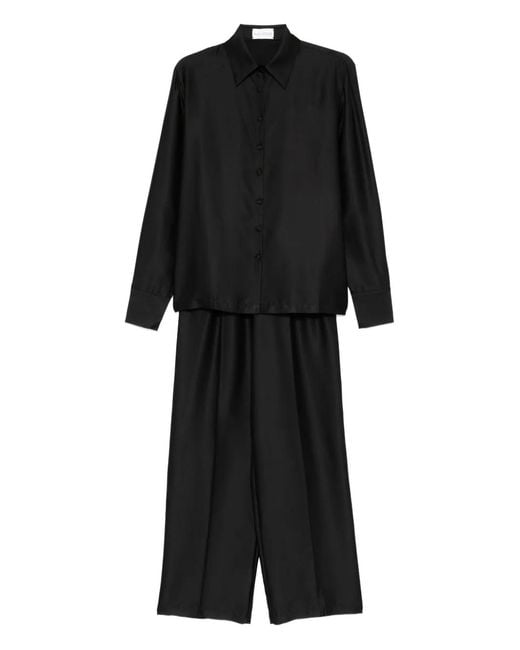 Silkylicious Black Silk Pyjama Set