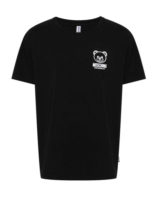 Moschino Black Teddy Bear Print T-Shirt for men