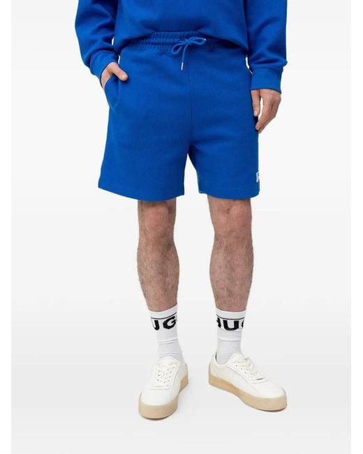 HUGO Blue Drawstring-Fastening Shorts for men