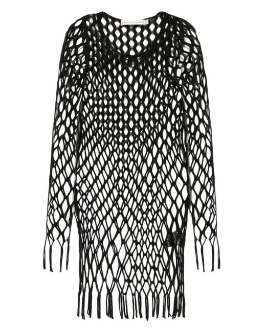 Christopher Esber Black Knitted Mesh Mini Dress