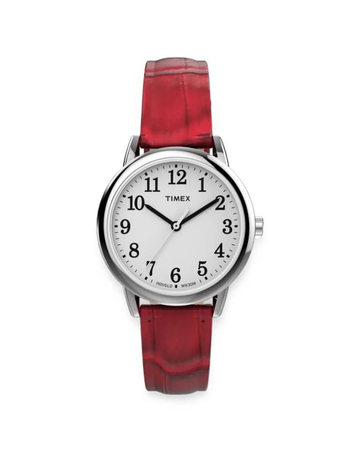 Timex Red Easy Reader 30Mm Watch