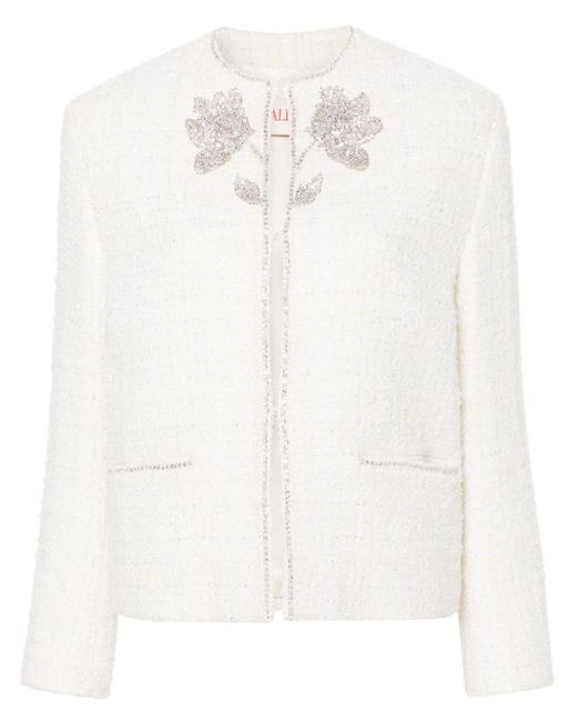 Veste à appliqué floral Valentino Garavani en coloris White
