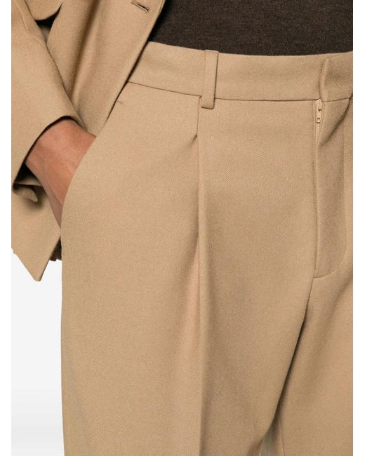 Sandro White Pleated Wide-Leg Trousers for men