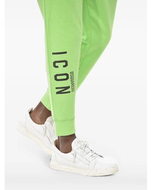DSquared² Green Icon Logo-Print Joggers for men
