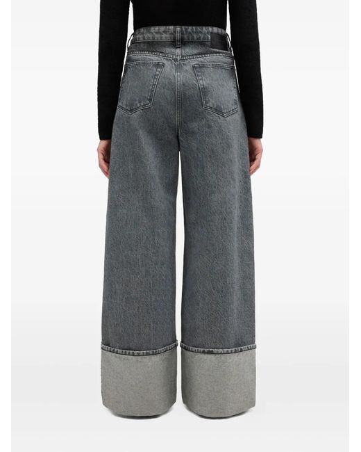 Ganni Gray Baggy Jeans With Double Fly