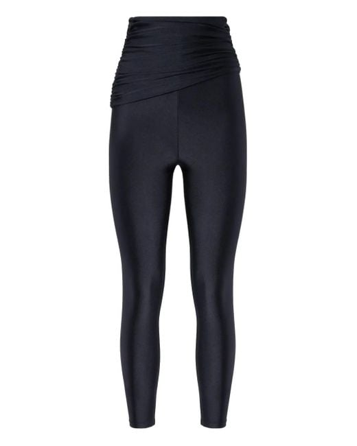 ANDAMANE High Waist Legging Met Gedrapeerd Effect in het Blue
