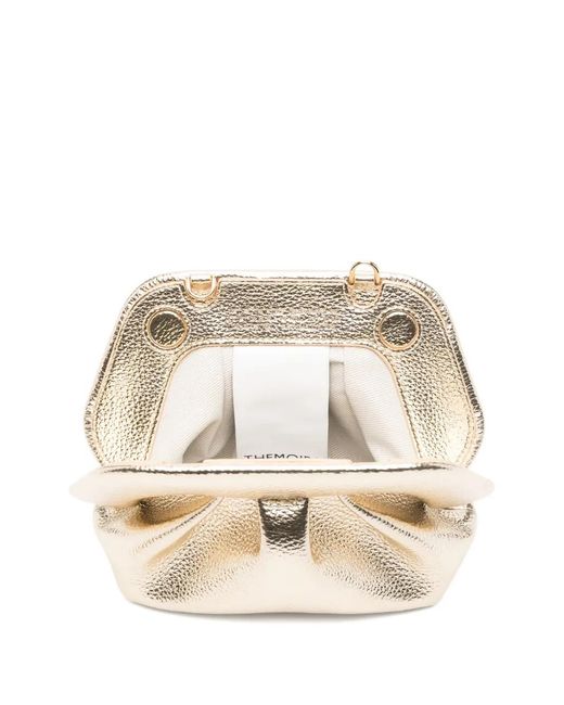 THEMOIRÈ Natural Small Bios Gathered Clutch Bag