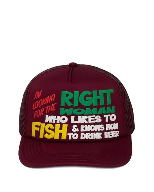 Gorra Fishing Western Hydrodynamic Research de hombre de color Red