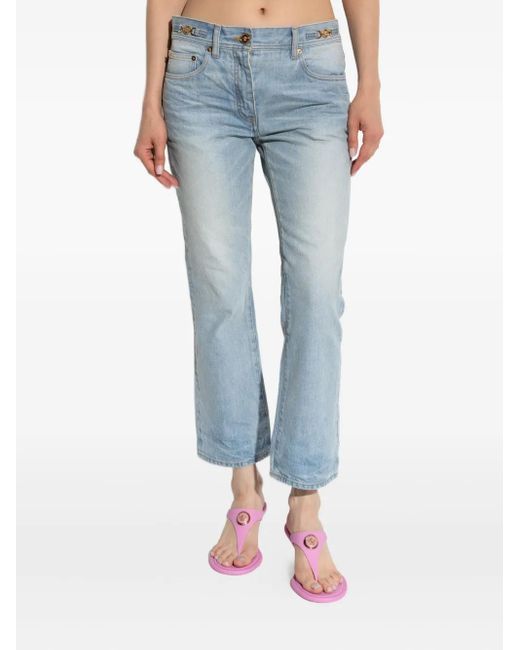 Versace Blue Logo-Patch Jeans