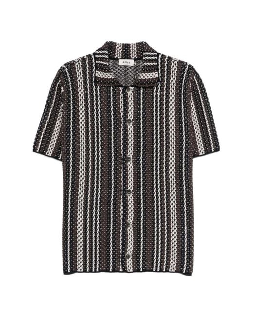 Altea Black Striped Shirt for men