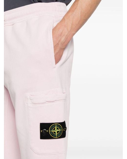 Stone Island Pink Compass-Appliqué Track Pants for men