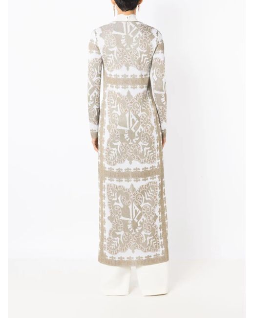 Valentino Garavani White Geometric-Print-Finish Cape