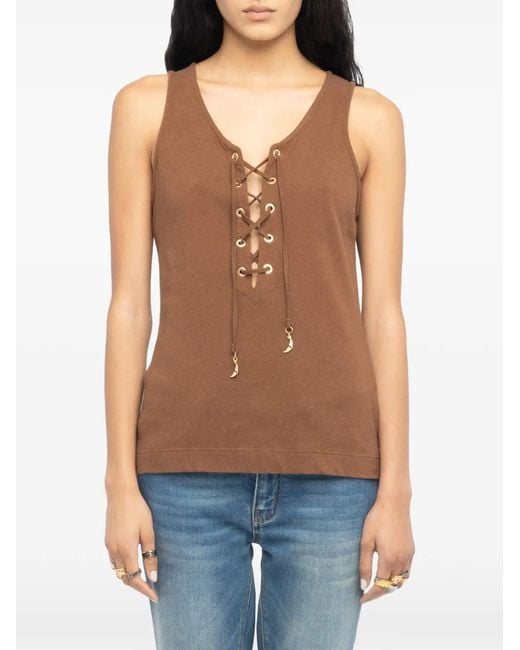 Zadig & Voltaire Brown Ana Sleeveless Top