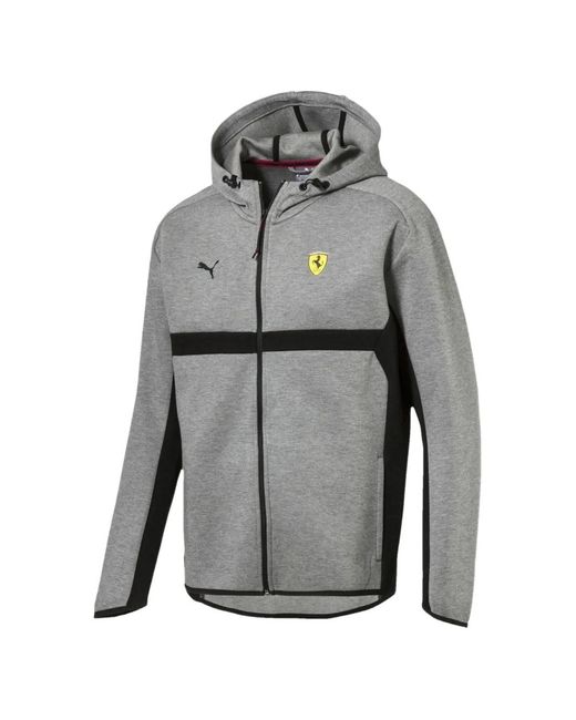 PUMA Gray X Scuderia Ferrari Zip Hoodie for men