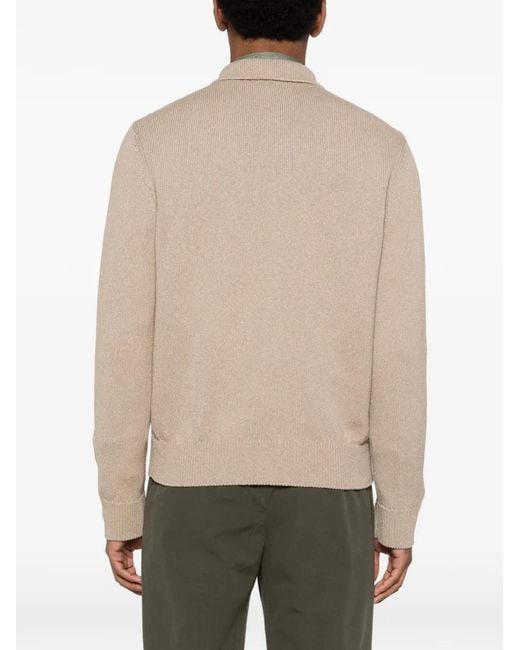 Eleventy Natural Button Cotton Cardigan for men