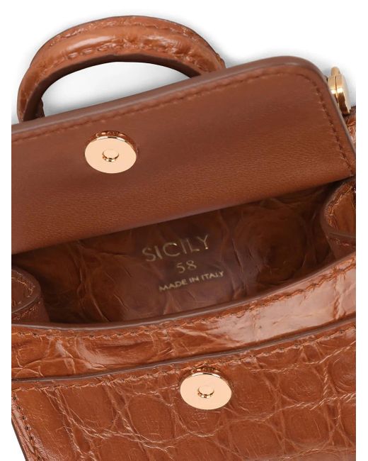Dolce & Gabbana Mini Sicily 58 Shopper in het Brown