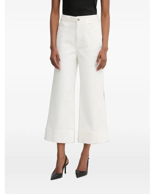 Morgan White Wide-Leg Jeans