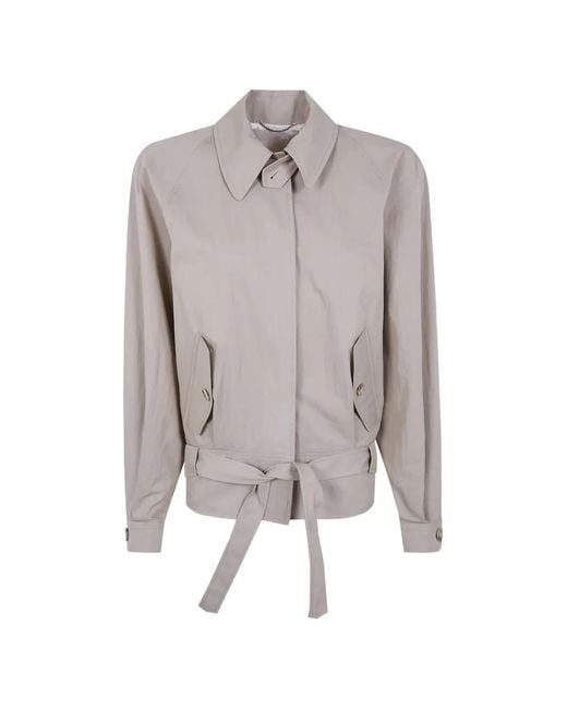 Magda Butrym Gray Belted Raglan-Sleeve Jacket