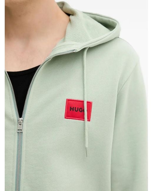 HUGO Green Hoodie À Fermeture Zippée for men