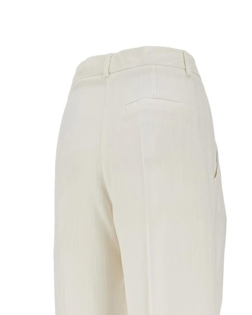 Des Phemmes White Dart-Detailing Tailored Trousers