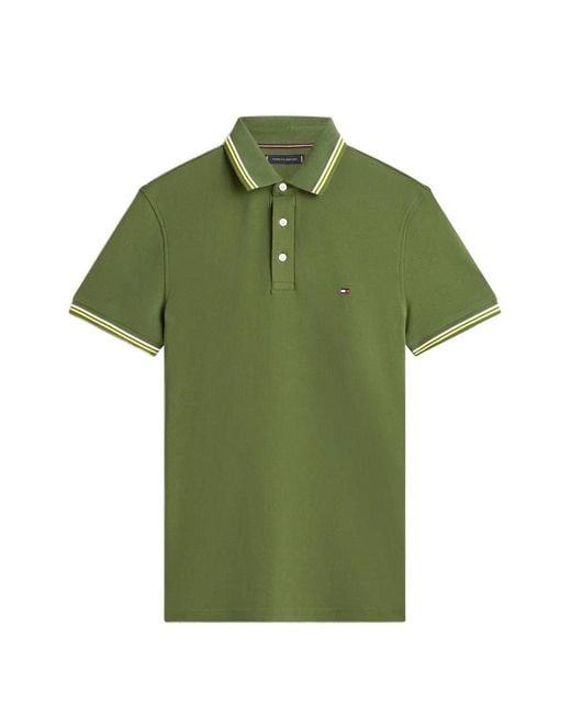 Tommy Hilfiger Green Logo-Embroidery Polo Shirt for men