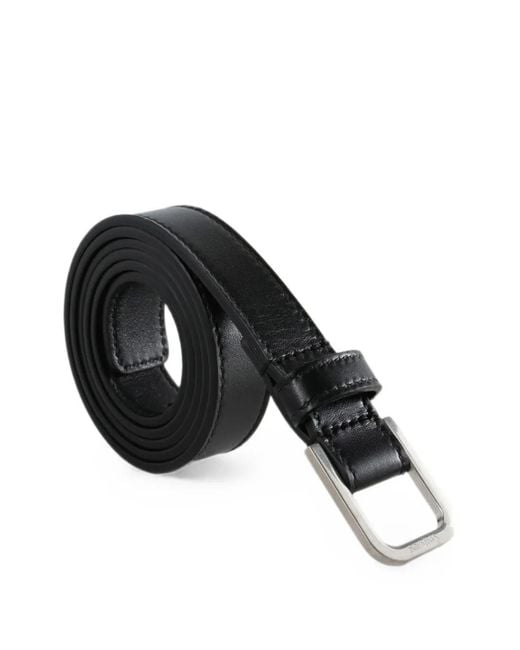 Saint Laurent Black Minimal Thin Belt for men