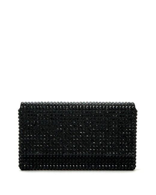 AMINA MUADDI Black Superamini Paloma Crystal-embellished Clutch Bag