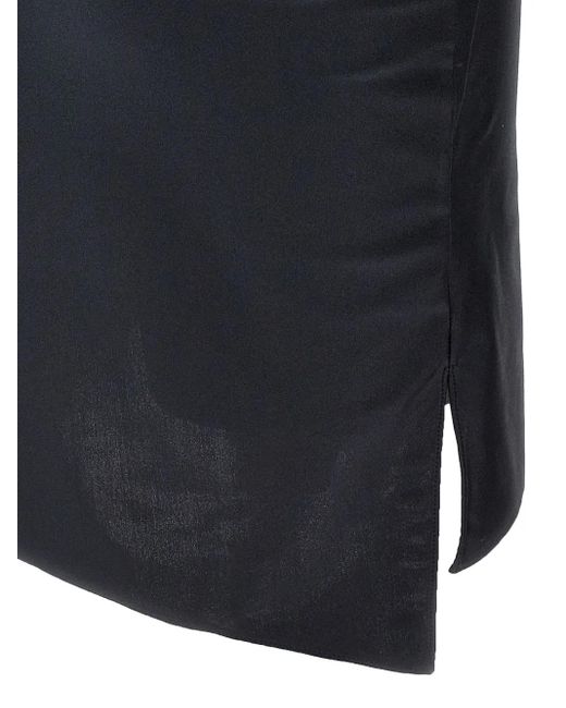 Abito Corto Asimmetrico Con Inserto Floreale di Coperni in Black