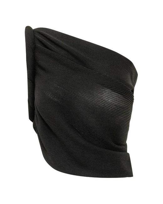 Alberta Ferretti Black Draped One-Shoulder Top