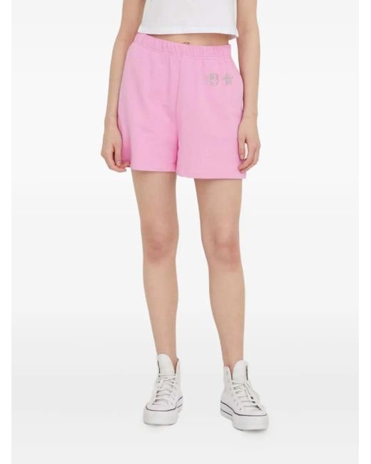 Chiara Ferragni Pink Eye Star-Detail Shorts