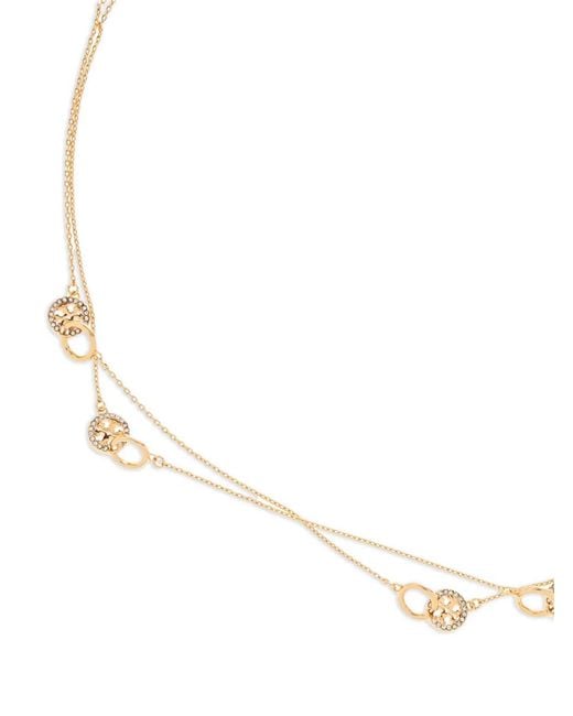 Tory Burch White Round-Motifs Long Necklace