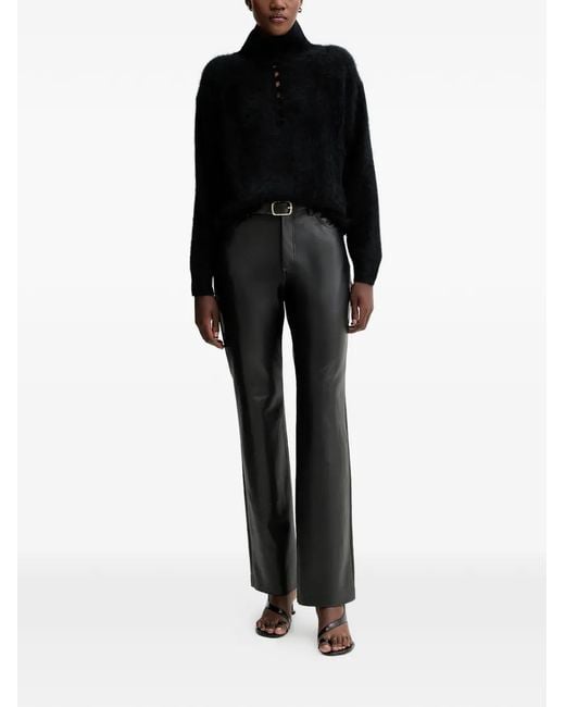 Rag & Bone Black Jada Buttoned Turtleneck Sweater