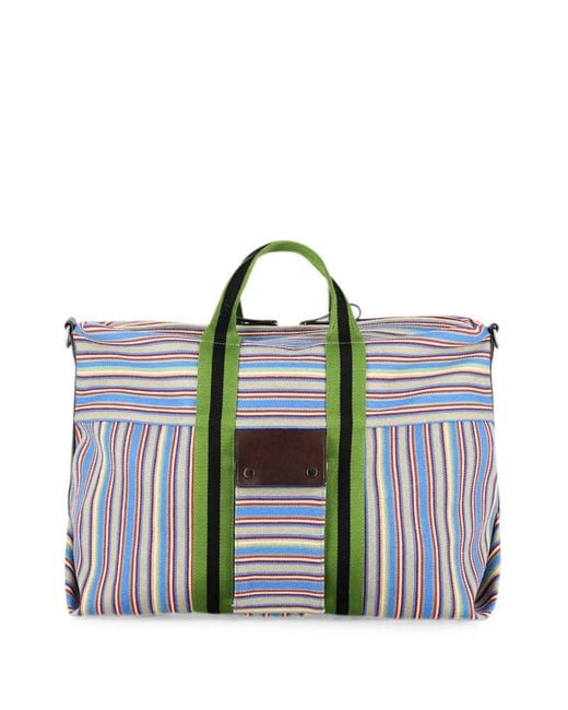 Dries Van Noten Green Large Canvas Tote Bag for men