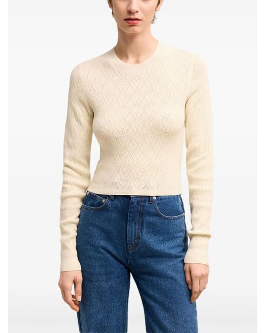 AMI Natural Ami De Coeur Cotton-Blend Top