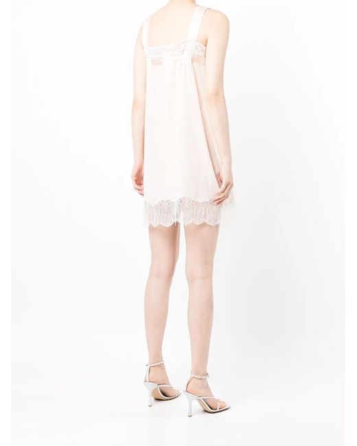 Shiatzy Chen White Lace-Panelled Mini Dress