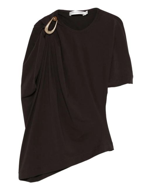 Christopher Esber Black Draped Ring-Detail Top