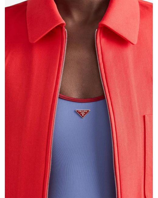 Prada Blue Jersey One-Piece Swimsuit