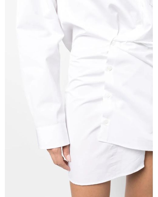 Off-White c/o Virgil Abloh White Off- Asymmetric Shirtdress