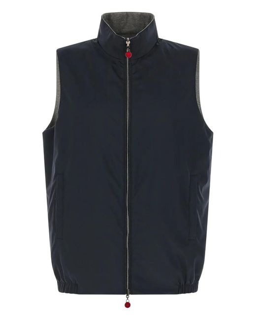 Kiton Blue Reversible Vest for men