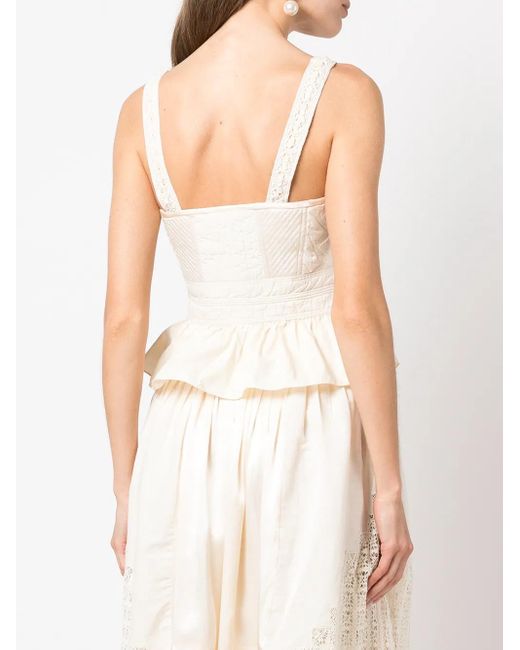 Blusa Con Orlo Peplum di Ulla Johnson in White