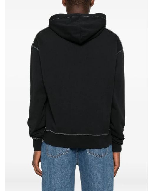 Carrera Black Contrast-Stitching Hoodie for men