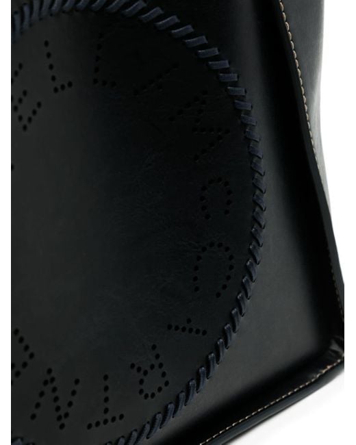 Stella McCartney Black Umhängetasche mit perforiertem Logo