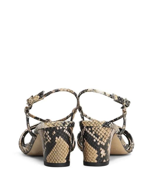 Julie Dee Python-Print Strappy Sandals in White | Lyst
