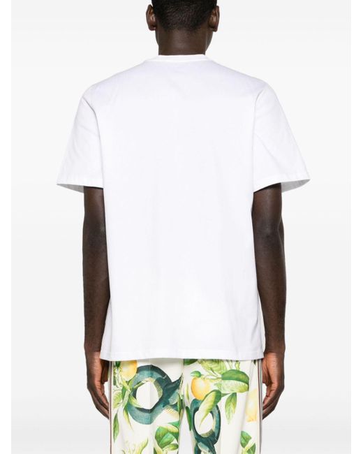 Roberto Cavalli T-shirt Met Citroen En Slangenprint in het White voor heren