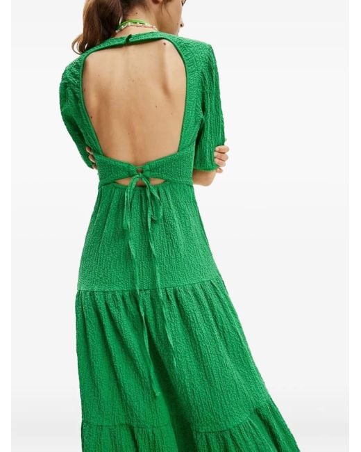 Robe Mi-Longue Superposée À Manches Courtes Desigual en coloris Green