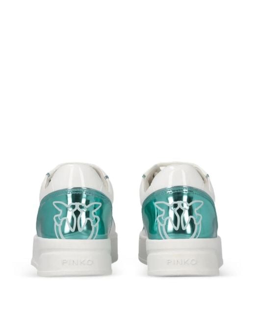 Pinko White Leather Sneakers With Logo