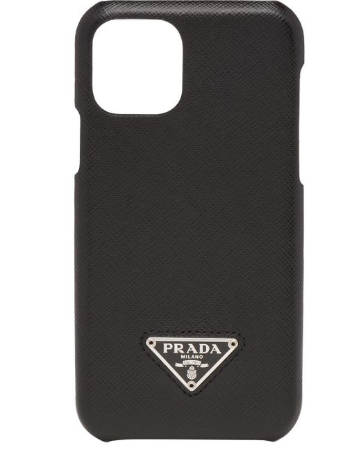 Prada Black Saffiano Leather Iphone 11 Pro Case for men