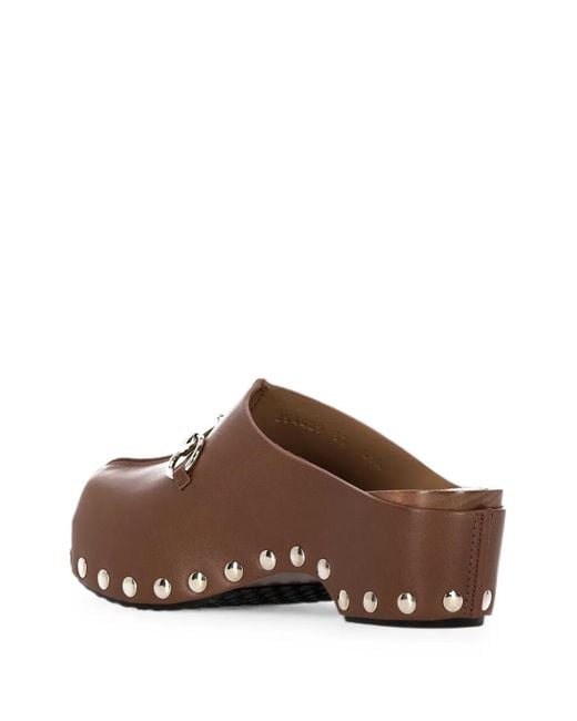 Gucci Brown Platform Clogs With Horsebit